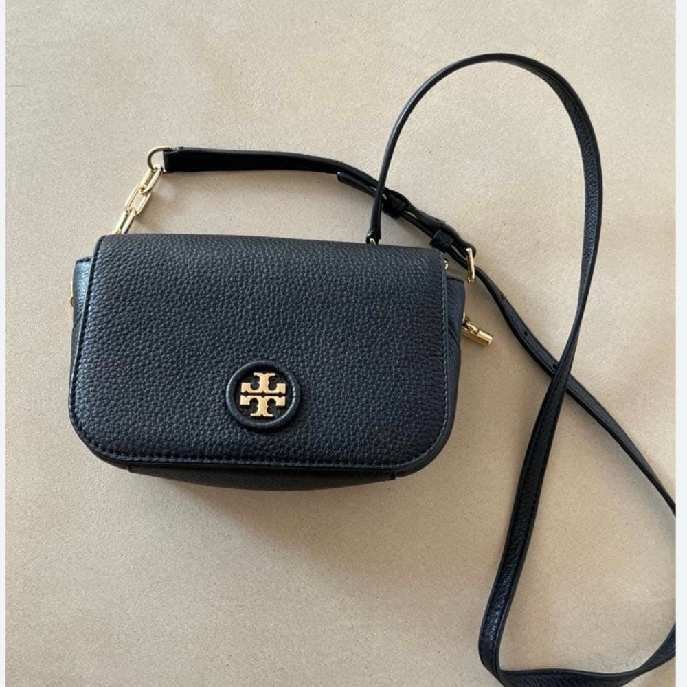 Tory Burch Black Crossbody Bag with Gold Accents(pre loved)